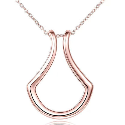 U-shaped ring holder necklace as a gift for wife protective pendant
