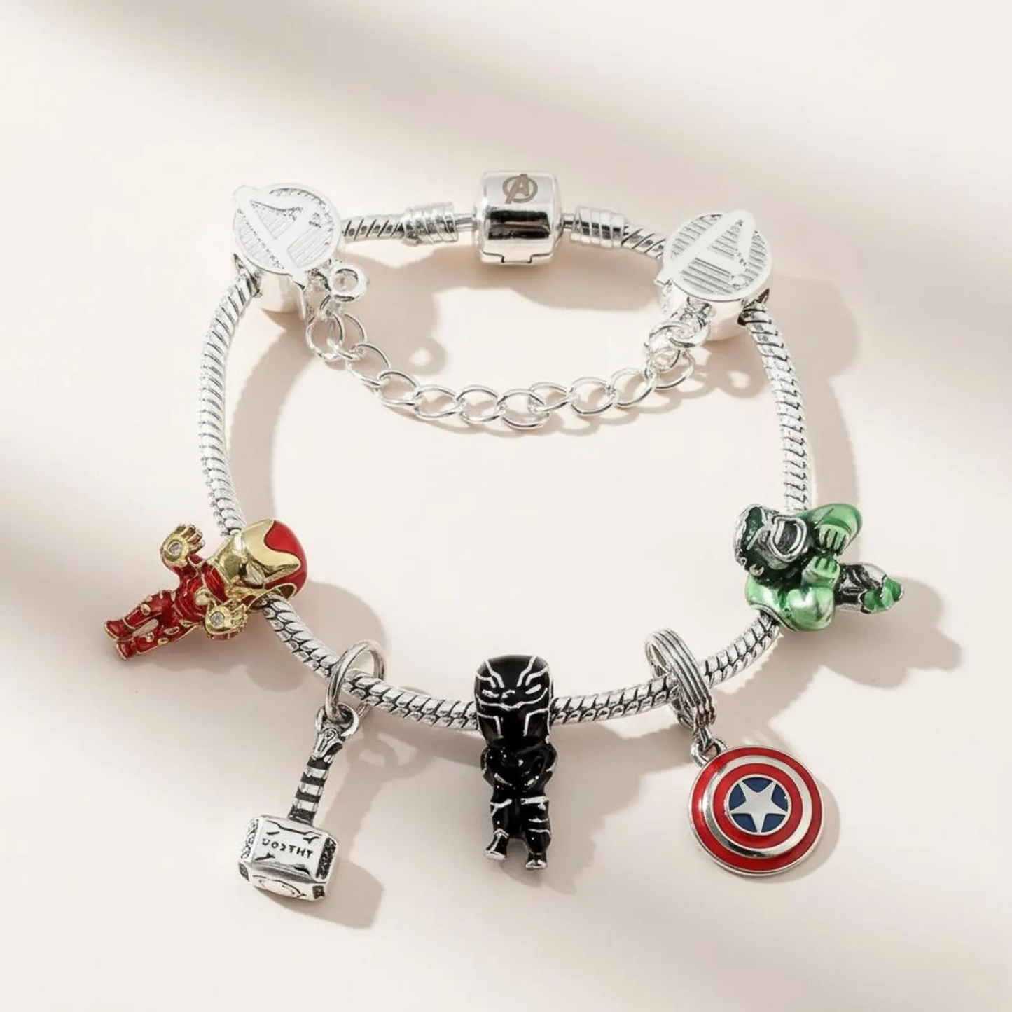 Marvel Avengers Iron Man Bracelet Zinc Alloy Spider-Man Pendant Bangle