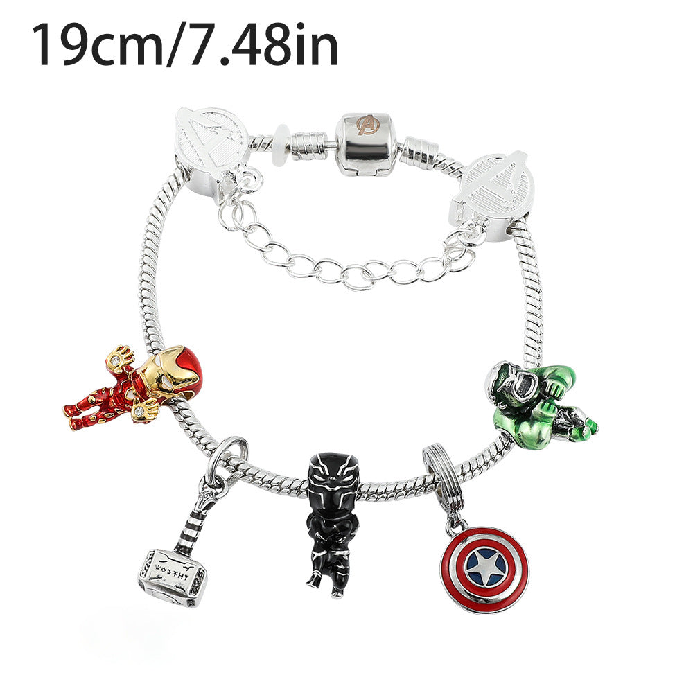 Marvel Avengers Iron Man Bracelet Zinc Alloy Spider-Man Pendant Bangle